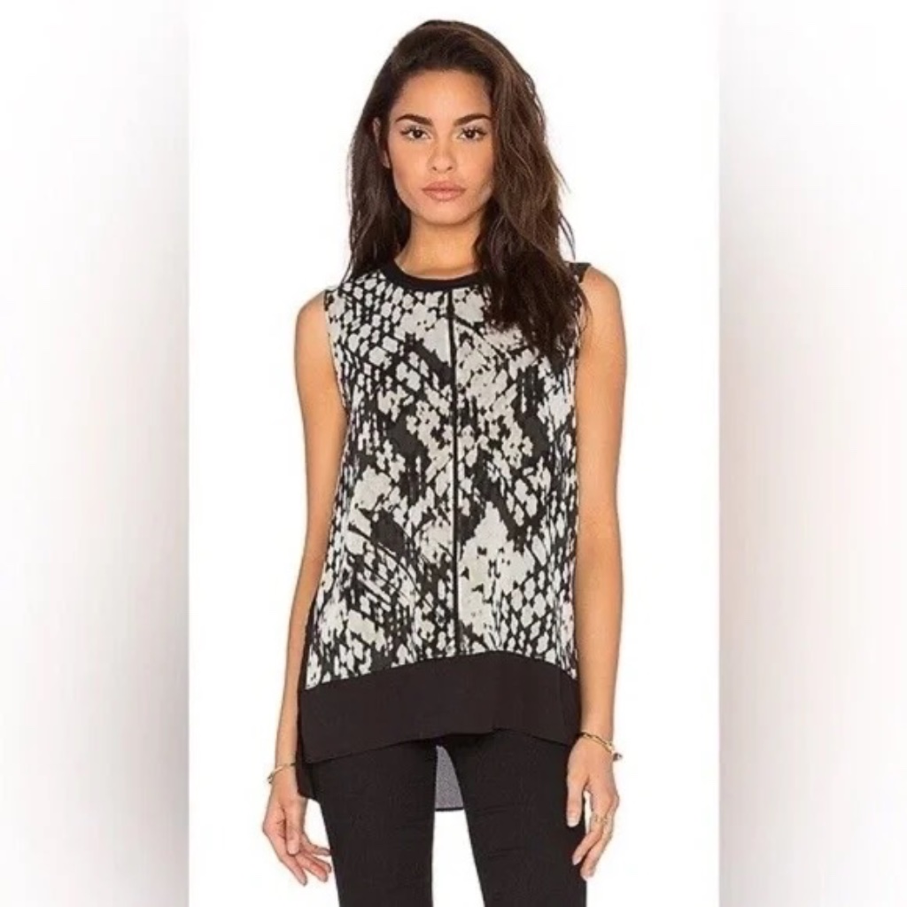 Vince Women's 100% Silk Basketweave Sleeveless Top
